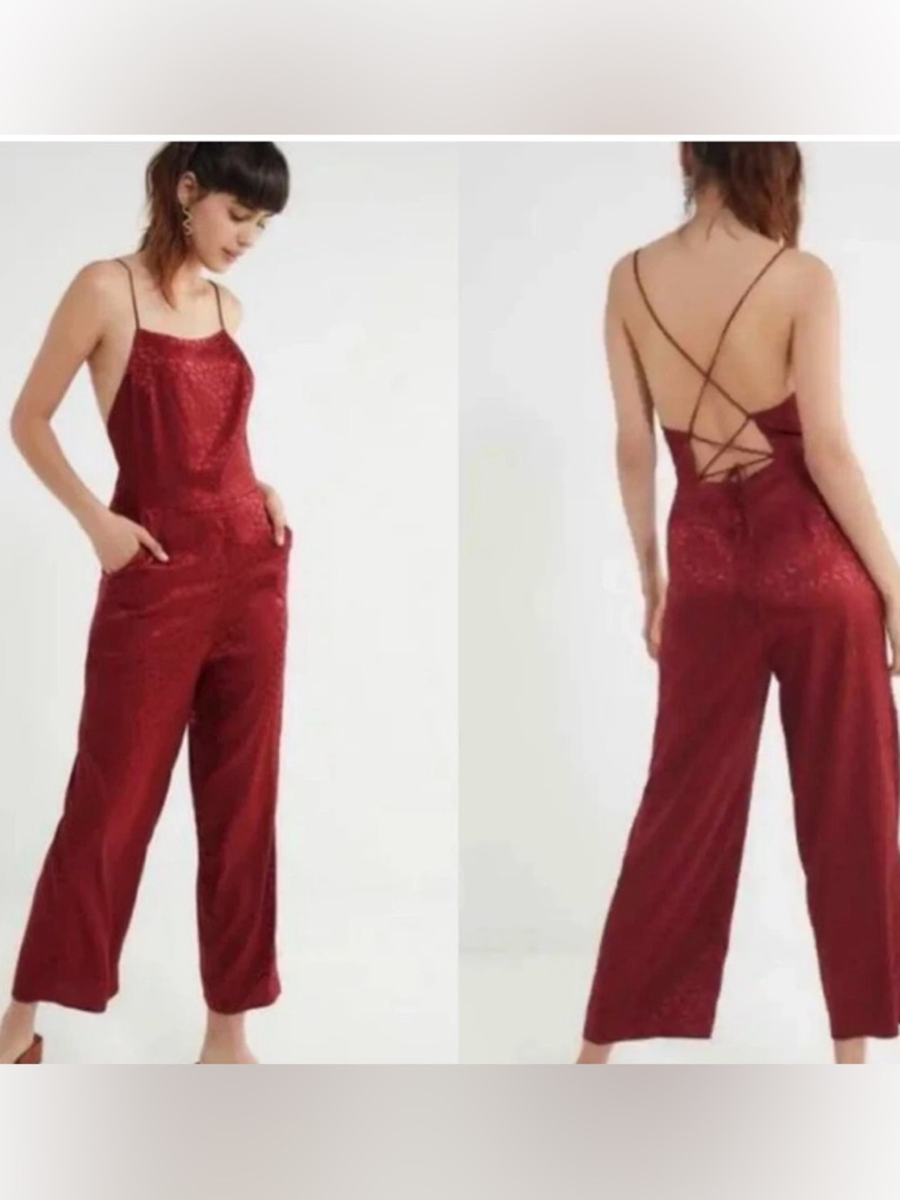 Urban Outfitters Lily Leopard Jacquard Jumper Burgundy Size 4 Corset Back Romper